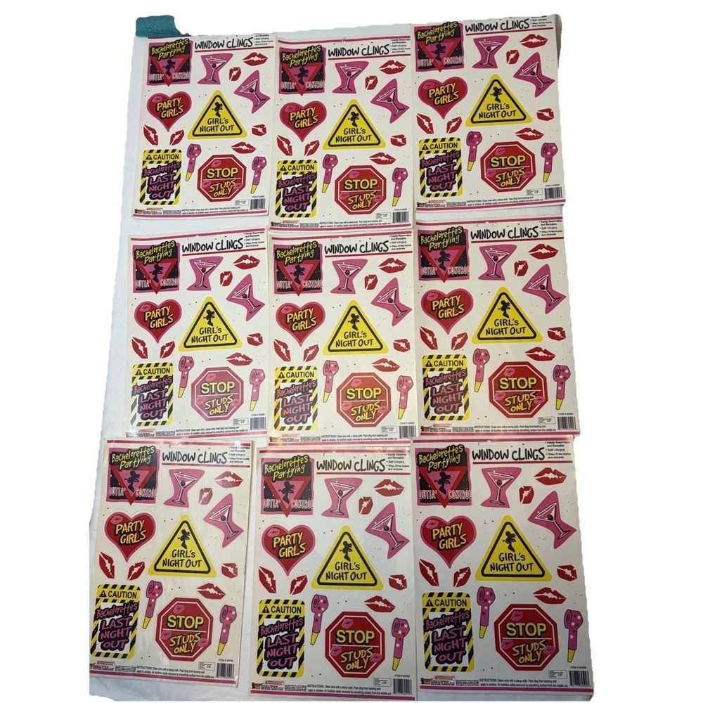 Vintage Bachelorette Party Window Clings Decorations ~135 Clings~‎ Dated 2012